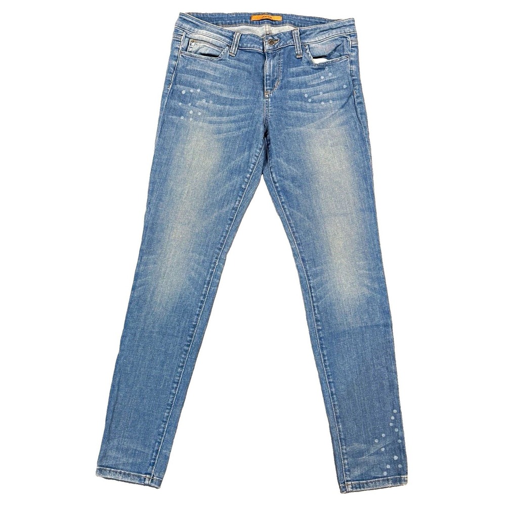 Joe's Jeans The Vixen Skinny Sassy Skinny Size 31 Light Wash Polka Dot Bleach